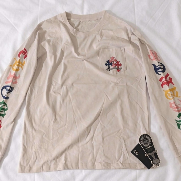 Chrome Hearts Other - Chrome Hearts Cream Long Sleeve with Multicolor Graphics